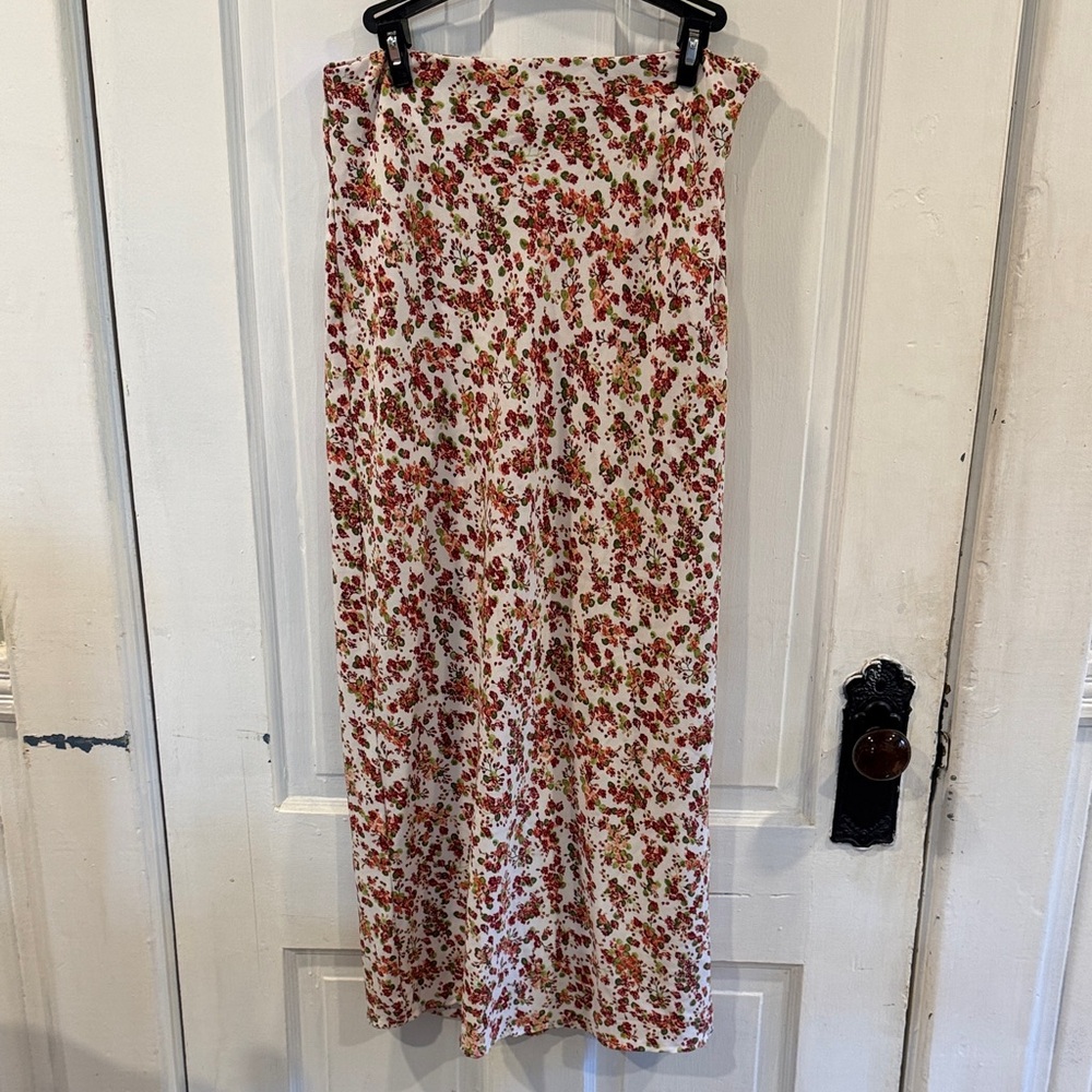 Forever 21 Floral Maxi Skirt - Red and Green